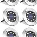 LYHOPE Solar Ground Lights Outdoor, 10 Pack 8 LED Solar Disk Lights Waterproof Garden In-ground Pathway Light Landscape Lighting for Lawn,Yard,Deck,Patio,Walkway (White)