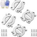 4 Pcs Zinc Alloy Table Buckle Connectors Heavy Duty Table Top Connector Latch, Secure Table Board Locking Hardware Kit, Universal Desk,Table Stabilizer DIY Furniture Dining (with Screws)