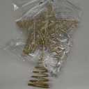 Joiedomi 8 inch Christmas Gold Glitter Star Tree Toppers Metal Lighted with 20 LED Lights for Xmas Decorations, Holiday Party Indoor Decor