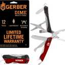 Gerber Gear Dime 12-in-1 Mini EDC Multitool - Needle Nose Pliers, Pocket Knife, Keychain, Bottle Opener - EDC Gear and Equipment, Gifts for Men - Red