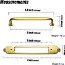 Brushed Gold Zinc Alloy Cabinet Handle with Backplate - 5''(128mm) Hole Center Cabinet Pull Hardware for Bedroom, Kitchen, 2 Pack（G025）