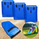 Vinyl SandBags with Handle, Bounce House Sand Bags, Suitable for Fixed Inflatable Trampolines, Inflatable Water Slide, Canopies and Tents(Each Weight Capacity 55 Pound, 4 Pack, Blue)