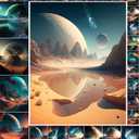Decoupage Paper Pack (35 Sheets 6"x8") Outer Planets Scenic Landscapes FLONZ Vintage Pictures Reprint Cards for Decoupage, Craft and Scrapbooking (Six)
