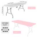 JALANCY 4 Pack Spandex Tablecloth Table Top Cap Cover Washable Elastic Rectangle Tablecloth for 6 FT Folding Tables for Indoor Outdoor Party (72 x 30 Inches, Pink)