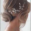 JAKAWIN Bride Rhinestone Wedding Hair Piece Silver Crystal Bridal Updo Hair Vine Accessories for Women HV113