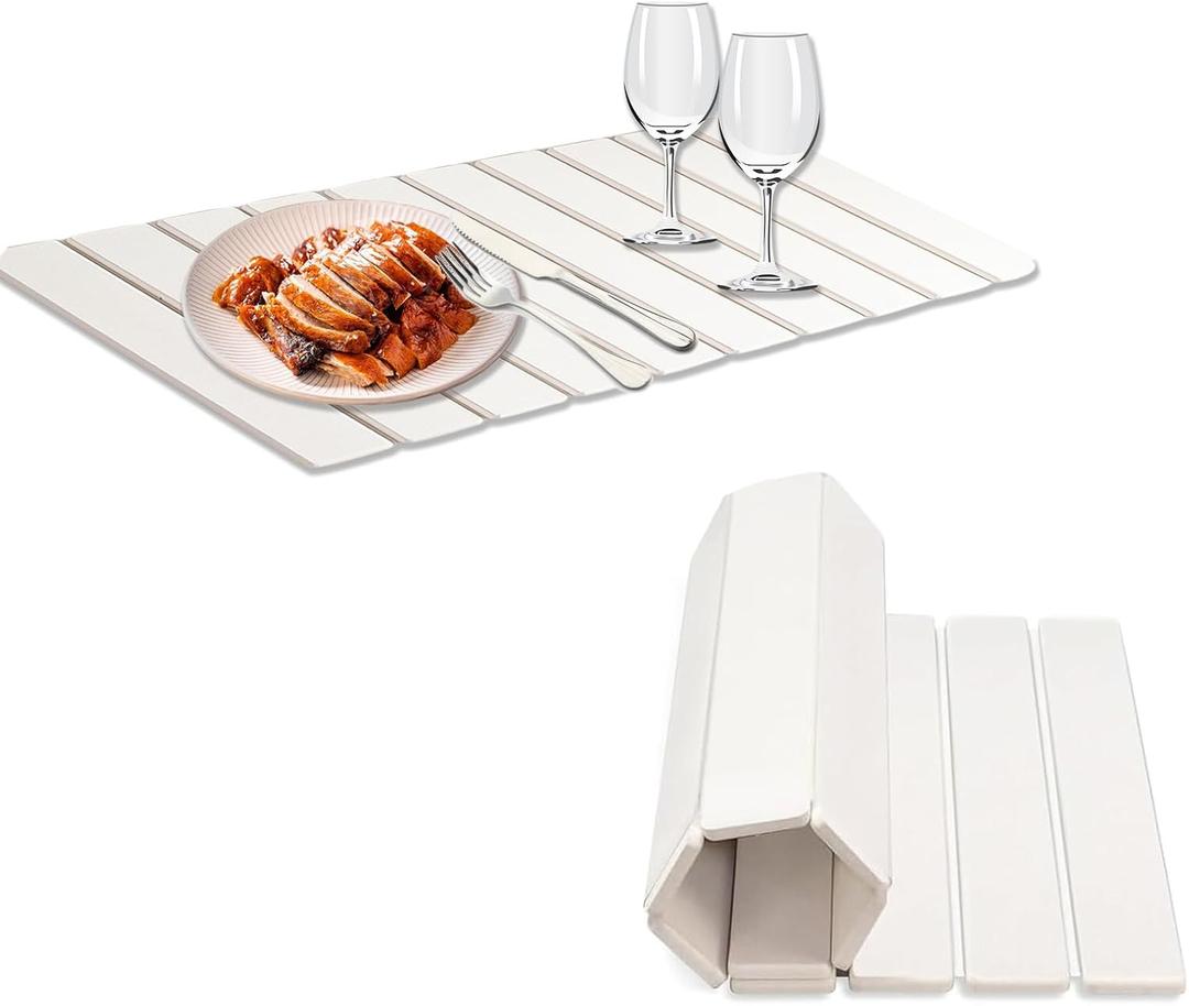 Stone Drying Mat for Kitchen Counter 24"(L)16"(W), Drying Matt Kitchen Counter, Fast-Absorb Silicone Drain Board for Kitchen & Bathroom Countertops, for Dishes, Cups and Utensils