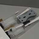 ALINK 8 Pack Bottle Brush Cleaning Set with Stand, Long Handle Bottle Cleaner with Holder for Narrow Neck Beer Wine Brewing Bottles, Stanley, Baby Bottles, Tumblers, Drinking Glasses, Straws (White)