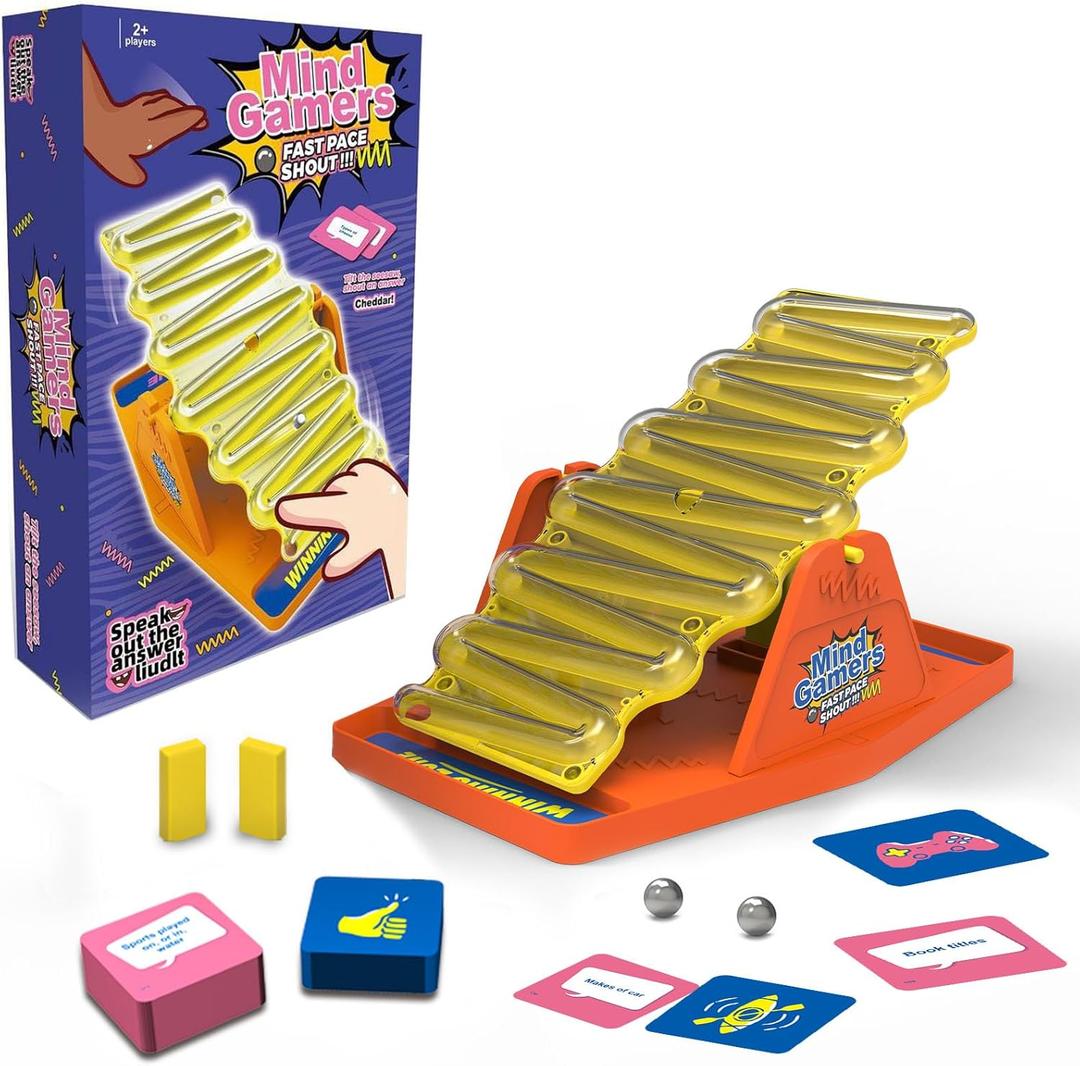 Tilt and Shout Game, Fun Family Desk Board, Fast-Paced Family Party Games, Interactive Marble-Run Games, Speedy Fast-Paced for Game Night