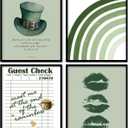 KDHTY Trendy Easter Wall Decor Christian Olive Green Art,Vintage Boho Rainbow Spring Summer Farmhouse Wall Decor for Bedroom Office Living Room,8x10 Unframed Set of 4