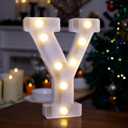 LED Marquee Sign Light Up Letters, Alphabet Light Up Sign, Battery Powered LED Letter Lights for Night Light, Wedding, Birthday, Party, Christmas or Home Decor (Y)