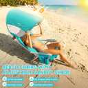 #WEJOY Beach Chair with Canopy Shade, Reclining Adjustable 4 Position, Lay Flat Lightweight Folding Portable Aluminum Chair with Backpack Straps,Padded headrest, Heavy Duty 400lbs Lawn Chair for Beach