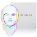 EVFOFO Red Light Therapy Mask for Face, 7 Custom Modes with 850nm Infrared & 630nm Red Light, Portable LED Face Mask Light Therapy with Timer for Home Use, White