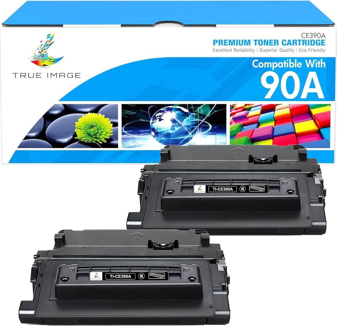 CE390A 90A Black Toner Cartridge 2 Pack Compatible Replacement for HP 90A CE390A 90X CE390X for HP Laserjet Enterprise 600 M601 M602 M603 M4555 MFP M602x M602n M603dn Printer Ink