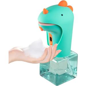 Dinosaur Automatic Soap Dispenser, Auto Foaming Touchless Hand Soap Dispenser for Kids, IPX6 Waterproof Cute Foam Sanitizer Dispenser for Bathroom Countertop, 8.7oz/250ML (Battery Type)