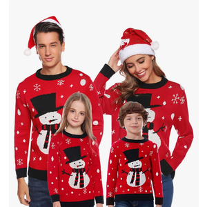 Marvmys Family Matching Christmas Sweater Round Neck Snowman Ugly Knitted Sweater Pullover for Men Women XL