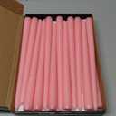 Pink Taper Candles, Set of 24 Unscented and Smokeless 10 Inch Taper Candles Long Burning, Paraffin Wax with Cotton Wicks for Burning Approxinately 7-8 Hours Time