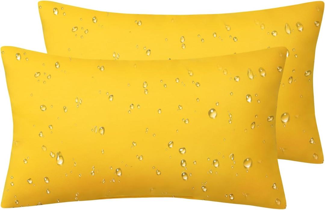Phantoscope Pack of 2 Premium Dual Usage Outdoor Pillow Inserts, Waterproof Throw Pillows No Cover Needed, Colorful Decorative Couch Sham Cushion Stuffer Patio Couch Tent, Yellow 12 x 20 Inches Phantoscope Pack of 2 Premium Dual Usage Outdoor Pillow Inserts, Waterproof Throw Pillows No Cover Needed, Colorful Decorative Couch Sham Cushion Stuffer Patio Couch Tent, Yellow 12 x 20 Inches