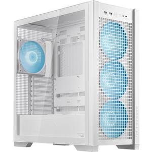 ASUS TUF Gaming GT302 ARGB White Edition ATX Mid-Tower Case Four 140x28mm ARGB Fans for Airflow & Static Pressure, Interchangeable Panel, Detachable top Panel, Hidden-Connector Motherboard Support