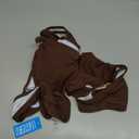 Fanuerg Women's Halter V Neck Bikini Sets Ring Linked Two Piece Swimsuit Cheeky Swim Bathing Suit 2025 (Brown, L)