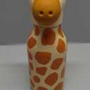 asobu Bestie Bottle Insulated Stainless Steel Water Bottle with Detachable Soft Animal Head Fun Drinking For Kids and Teens16 Ounce with Flexible Reusable Straw (GIRAFFE)