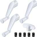 Enhon 4 Pack 3/8'' Spline Socket Crank Handle with Tee Handle Casement Operator, Stone Finish, Easy Install, Smooth 360 Degree Operation?Features 3/8-inch Bore and a 3-1/8-inch Reach?