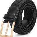 JASGOOD Women Braided Woven Elastic Stretch Belt Men Golf Web Casual Belt for Pants Jeans