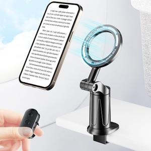 Magnetic Airplane Phone Holder with Page Turner, Plane Phone Stand for Travel Essentials, Handsfree for Flight Smartphone Mount Compatible with iPhone 17/16/15/14/13/12 & Android.