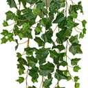 Hollyone Artificial Hanging Plants Potted 31.4" Fake Ivy Vine Faux Ivy Leaves Hanging Greenery Plant in White Pot for Home Indoor Wall House Room Patio Shelf Office Decor