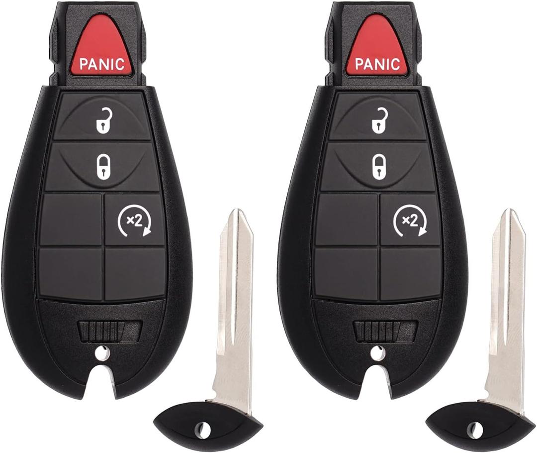 Key Fob Fobik Replacement Fits for Dodge Ram 1500 2013 2014 2015 2016 2017 2018 2019 2020 2021 2500 3500 4500 5500 2013-2018 Pickup Truck Keyless Entry Remote Start Control GQ4-53T 4B Set of 2