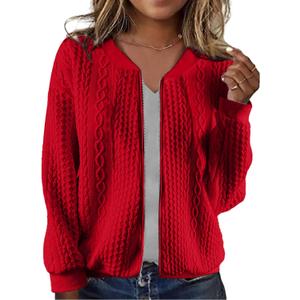 Zip Up Sweatshirts for Women Casual Outfits Cardigan Outerwear Trendy Winter Jackets Coat (Small, 8bright-red)