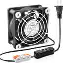 60mm Fan, EC Brushless Motor Cooling Fan, 60x60x25mm AC Fan 110V 120V 220V 240V with AC Plug and Switch, for DIY Cooling Ventilation Exhaust, Server Cabinet