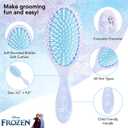 Frozen Princess Elsa Hair Accessory 5 Pcs Set - 1 Regular 9 inch Frozen Hairbrush & 4 Frozen Scrunchies - Detangling Brush & Elastic Hair Ties Ropes for Girls, Ages 3+