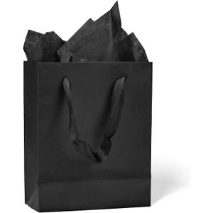 Aosric 30 Pack 6x3x7.5 Black Gift Bags  Small Sturdy & Reusable Premium Gift Bags for Jewelry, Perfume, Skincare, Cosmetics, Boutique Gift, Party Favors, Weddings, Birthdays, Christmas and Holidays