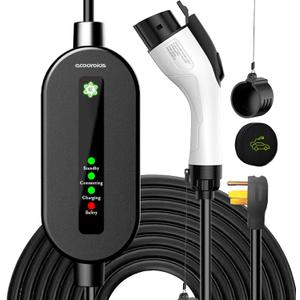 Portable Level 2 EV Charger 240V 32A (7.68kw) - Portable Electric Vehicle Charger with 25ft Charging Cable NEMA 14-50 Plug, IP65 Waterproof & Fireproof, Compatible with All J1772 Evs