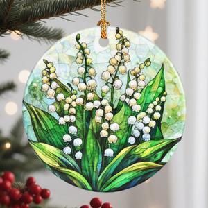 Christmas Ornaments, Lily of The Valley Flower Ornament, Christmas Tree Ornaments, Xmas Decorations, Holiday Decorations, Gifts for Flower Lovers, Holiday Party Gifts, and Xmas Gift Ideas