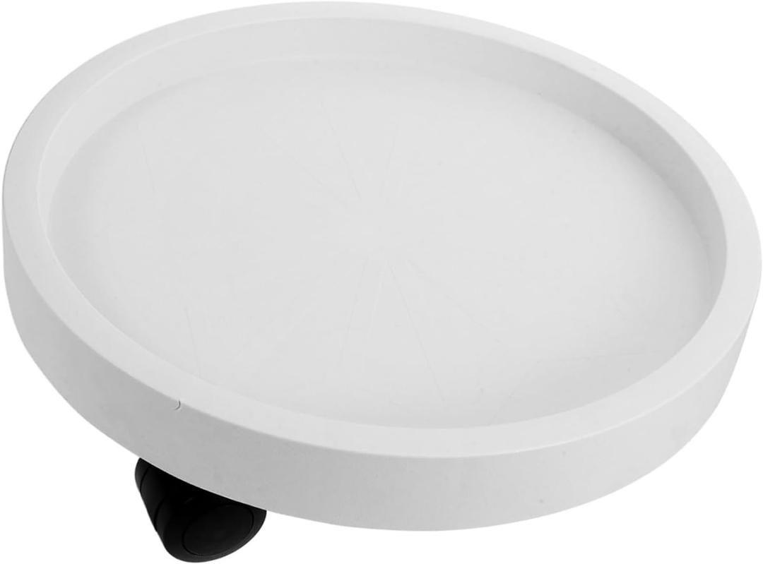POPETPOP Rolling Plant Tray with Wheels Heavy-Duty Movable Flower Pot Stand for Indoor and Outdoor Use Convenient Base with Casters for Potted Plants and Gardening (White)