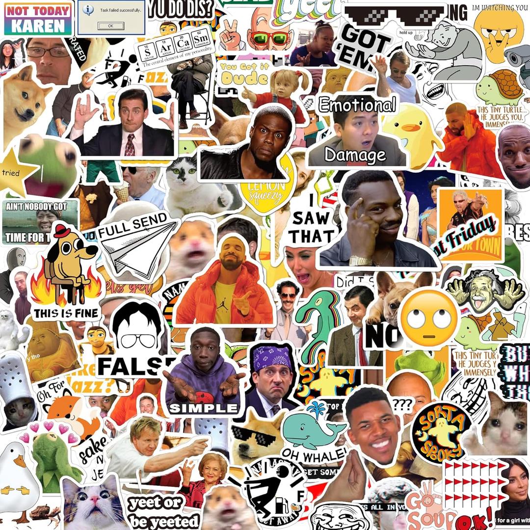 306pcs Funny Meme Vinyl Stickers Pack, Large Bulk Sticker for Laptop, Phone, Water Bottles, Computer Cars... Vine Sticker Decal DIY Dcor for Bumper Accesory