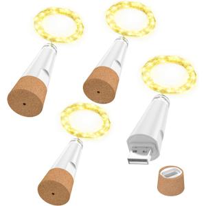 String Lights, USB Rechargeable Wine Bottle Lights with Cork, 2024 Version USB Fairy Light for Party Christmas
