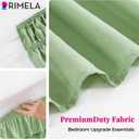 RIMELA Ruffle Bed Skirt Light Green Queen 18 Inch Drop, Elastic Wrap Around Bed Skirting Queen Size, Easy to Install Dust Ruffle, Machine Washable Soft Fabric, Multi Ruffle Bedskirt