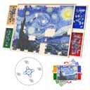 Rotatable 360-Degree Wheels Puzzle Board with Drawers and Cover 1000 Pieces Lightweight Portable Wooden Puzzle Table for Adults Size 30" x 22" (Large)
