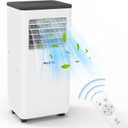 POOPLE 8,000 BTU Portable Air Conditioners, 5 Modes Portable AC Unit with Digital Display/Fast Cooling/Remote/Window Installation Kit/24Hrs Timer for Bedroom/Indoor Rooms, White