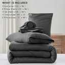 Anluoer Dark Grey California King Comforter Set 7 Pieces, Bed in a Bag with Sheets, All Season Bedding Sets with 1 Comforter, 2 Pillow Shams, 2 Pillowcases, 1 Flat Sheet, 1 Fitted Sheet