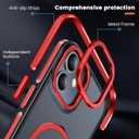 Magnetic Case for iPhone 12, for iPhone 12 Pro, with Invisible Ring Stand, Military Drop Protection, Shockproof Anti-Fingerprint Matte Protective Cover for iPhone 12/12 Pro, Red