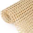 14" Width x 3.3 Feet Cane Rattan Webbing Roll for Caning Projects, Cane Webbing Sheet, Natural Pre-Woven Open Mesh Cane for Furniture Chair Cabinet Ceiling Bed Door