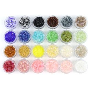 Nail Glitter Chunky Glass Shards 2-3mm | Crushed Glass for Acrylic Nails, Resin Geode, Epoxy Decor | 24 Colors Sparkling Broken Glitter Flakes | Jewelry Making Craft Supplies | 6.7oz/192g by RUIRUI