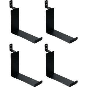 4PCS Wood Slat Acoustic Panels Hanging Hook, Steel Slatwall Shelves Fluted Sound Absorbing Hook Shelving Organizer Accessories (4PCS Steel Hook)