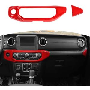 RT-TCZ for Wrangler JL Air Conditioner Switch Panel Trim Cover Red for Jeep Wrangler JL Gladiator JT 2018-2023 Red Interior Accessories