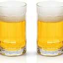 COKTIK 2 Pack Heavy Large Beer Glasses with Handle - 14 Ounce Glass Steins, Classic Beer Mug glasses Set