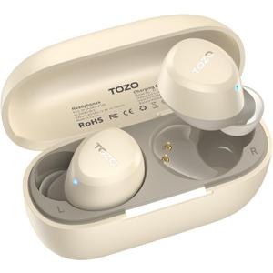 TOZO A1 Wireless Earbuds Bluetooth 5.3 Lightweight in Ear IPX5 Waterproof Headphones 2 Mic for AI Calls, Immersive Premium Sound Bass Headset with Charging Case, 32 Presets EQ Customization via App