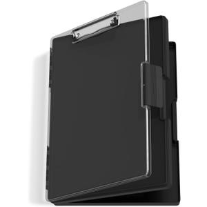 Hongri Clipboard with Storage, Black 8.5 x 11 Folder Nursing Side Opening, Heavy Duty with Dual Compartment, Smooth Writing for Teachers, Classroom, Size 13.3 x 9.4 x 1.5 in, Office & School Supplies